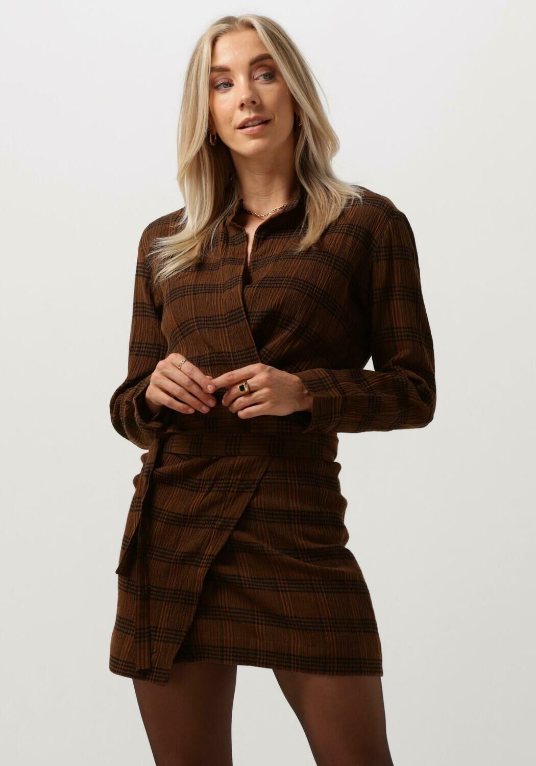 Vanessa Bruno Bruine Mini Jurk Blandine Brown Dames
