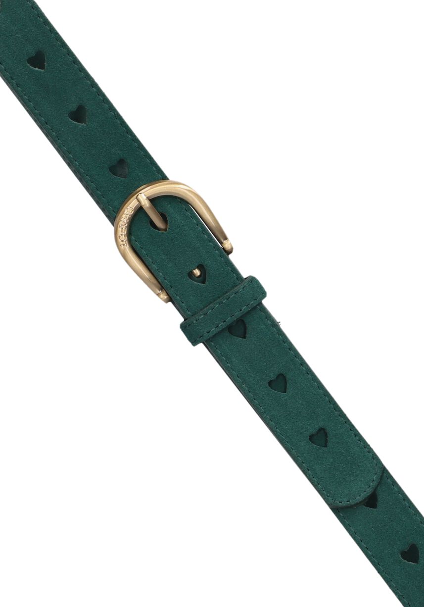 FABIENNE CHAPOT Dames Riemen Cut It Out Heart Belt Donkergroen