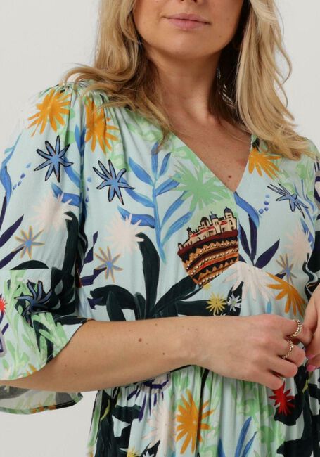 Blauwe POM AMSTERDAM Maxi jurk DRESS LIV 7328 - large