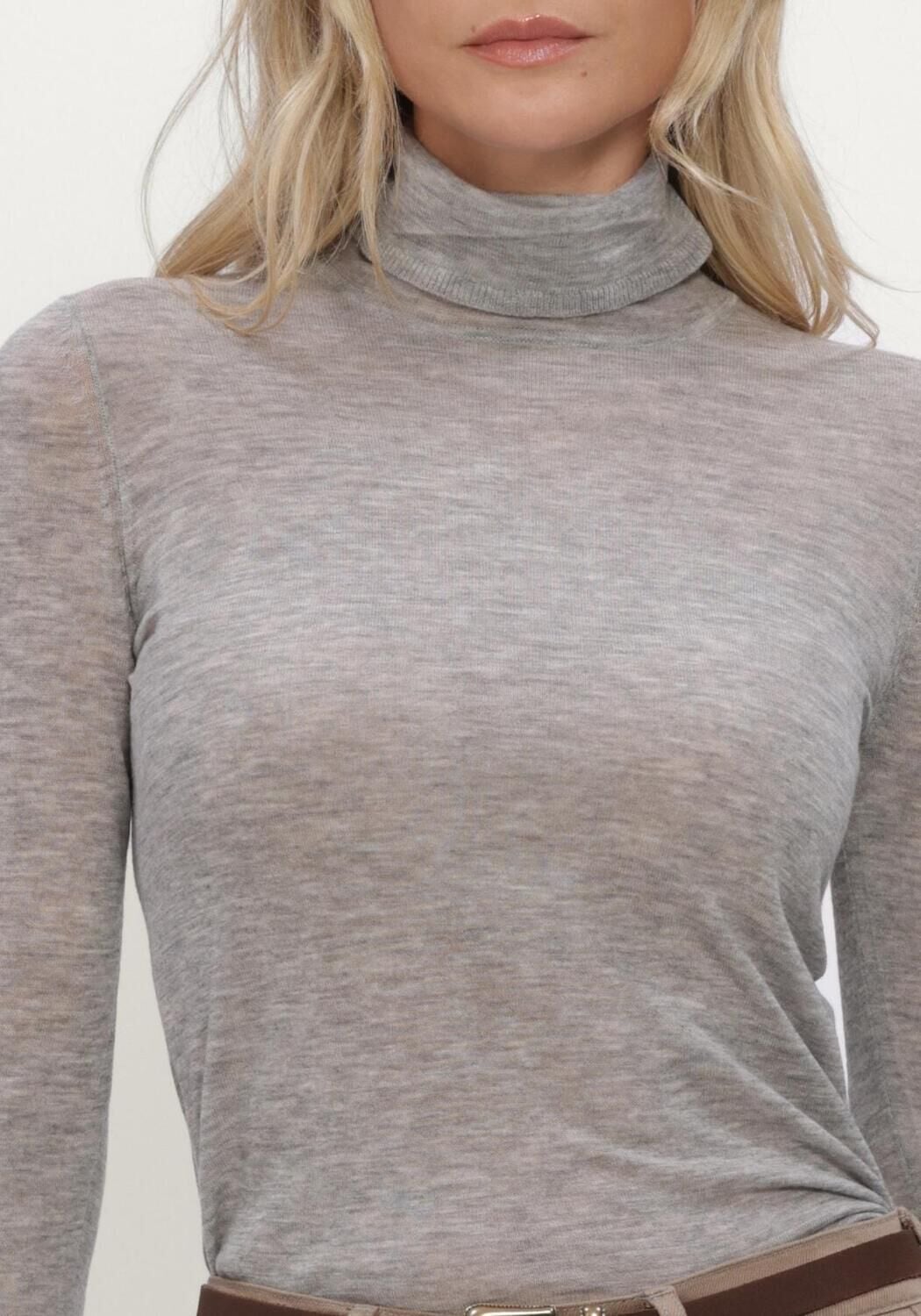 SELECTED WOMEN Dames Tops & T-shirts Slwvendy Wool Ls Knit Roll Neck Grijs