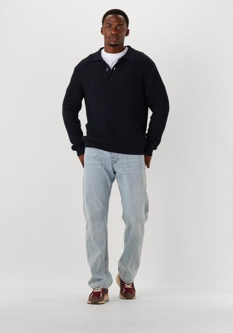 Donkerblauwe BUTCHER OF BLUE Trui GALWAY POLO LS - large