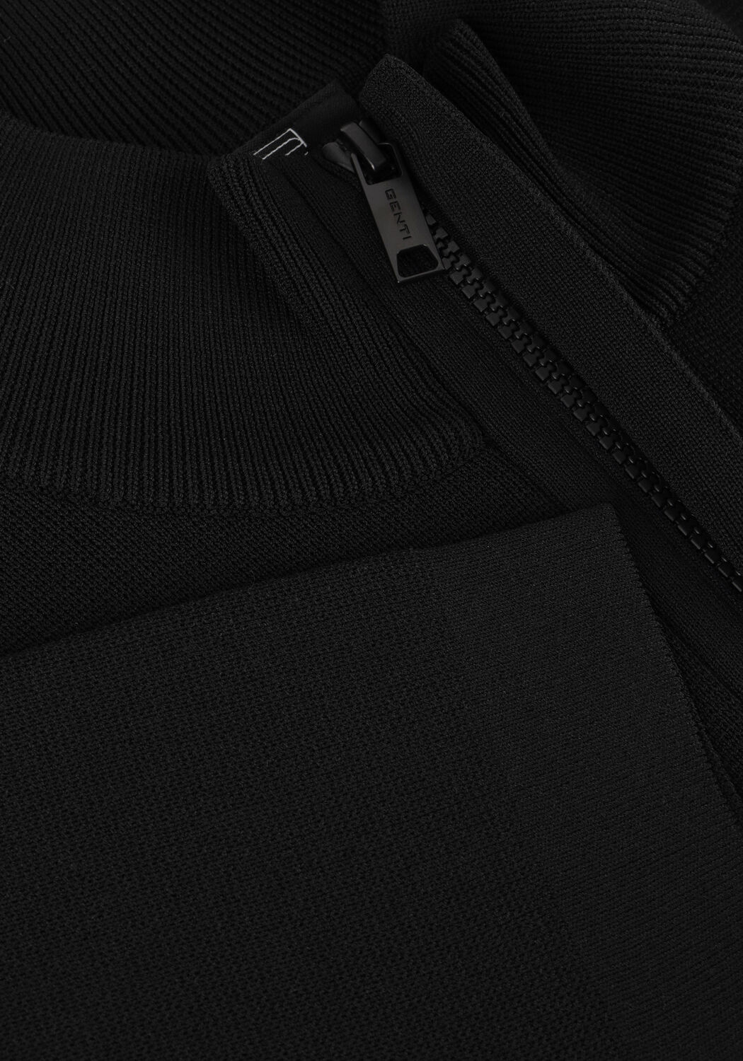 Zwarte GENTI Trui TURTLE ZIP - large
