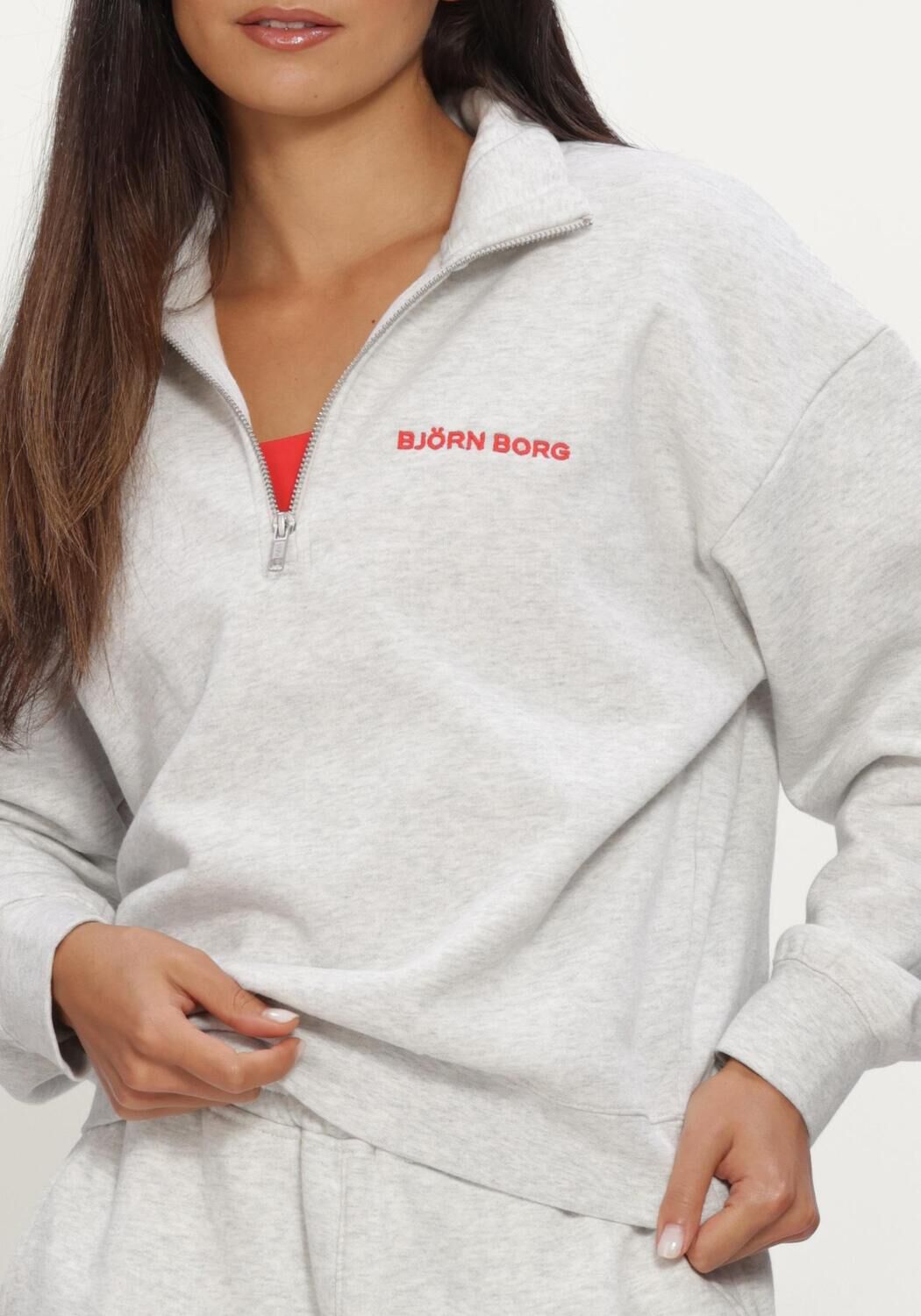 BJORN BORG Dames Truien & Vesten Borg Halfzip Sweatshirt Lichtgrijs
