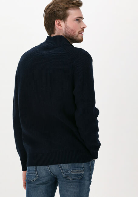 Donkerblauwe LYLE & SCOTT Trui RIBBED 1/4 ZIP JUMPER - large