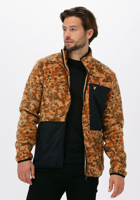 Beige LYLE & SCOTT Vest EARTH PRINT FLEECE - large
