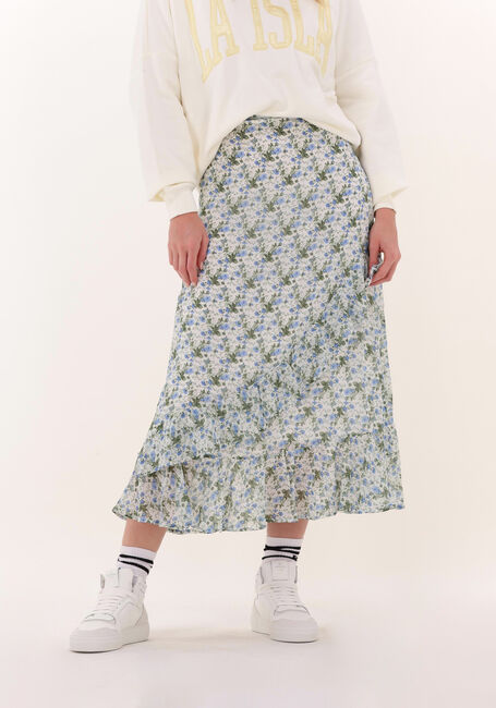 Blauwe COLOURFUL REBEL Midirok TIMI FLOWER RUFFLE MIDI SKIRT - large
