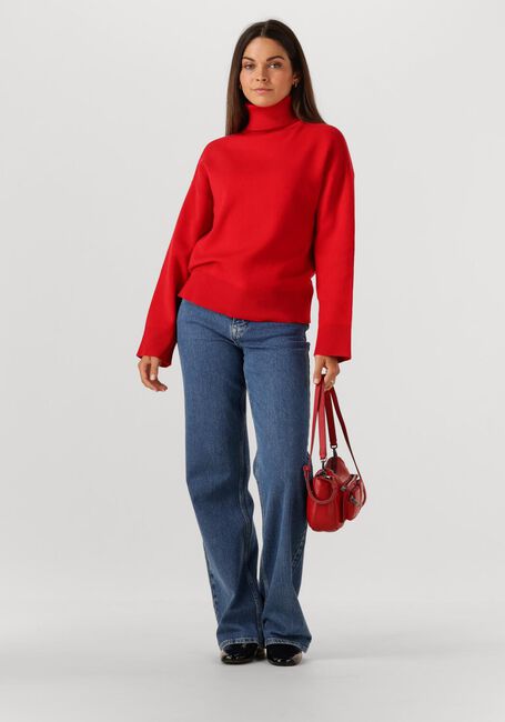 Rode SELECTED WOMEN Trui SLFKAMMA LS KNIT ROLL NECK - large