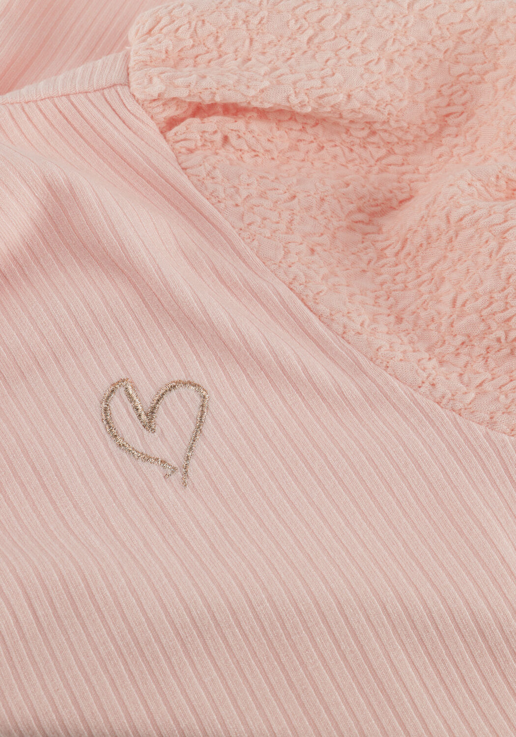 Lichtroze NONO T-shirt KYOTO RIB JERSEY TOP WITH PUFFED SLEEVES - large