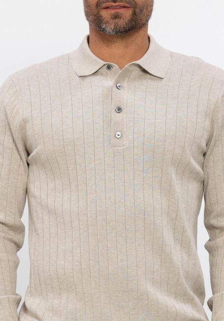 Beige PROFUOMO Trui POLO LS BEIGE AERO EASE RIB - large