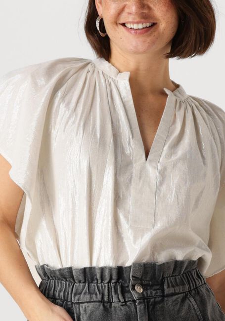 Witte BY-BAR Top VINA LUREX BLOUSE - large
