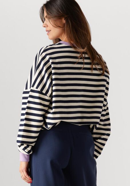Witte COLOURFUL REBEL Trui STRIPE CONTRAST DROPPED SHOULDER SWEAT - large