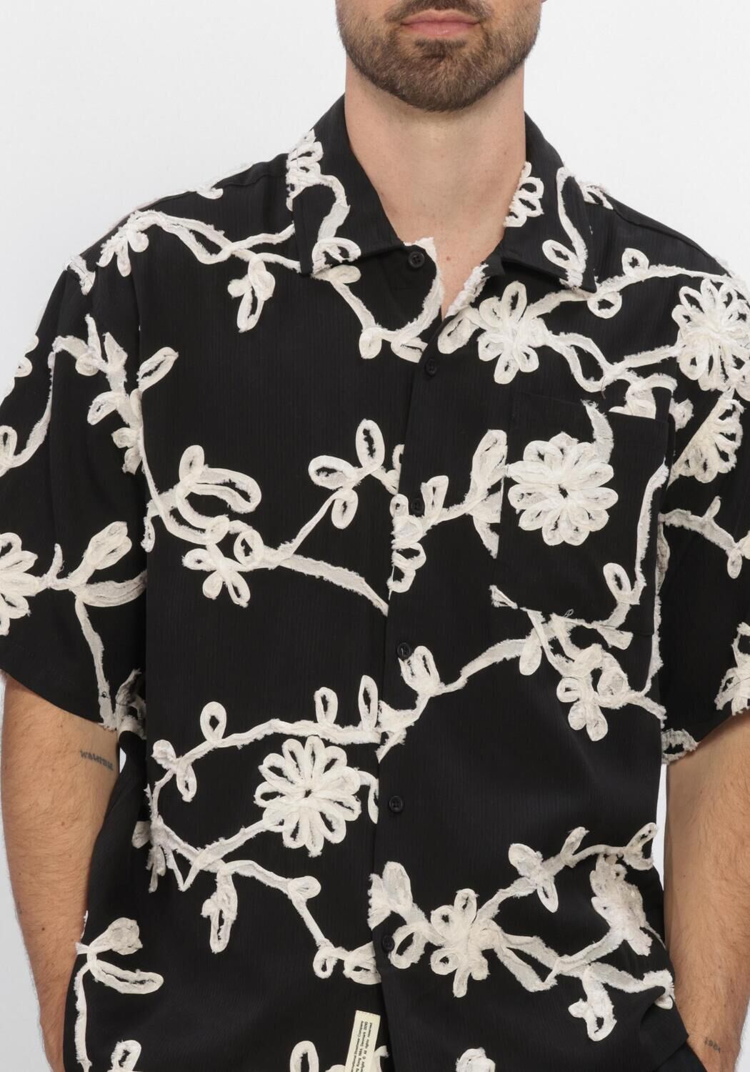 Zwarte WOODBIRD Casual overhemd WBWANG BIND SHIRT - large