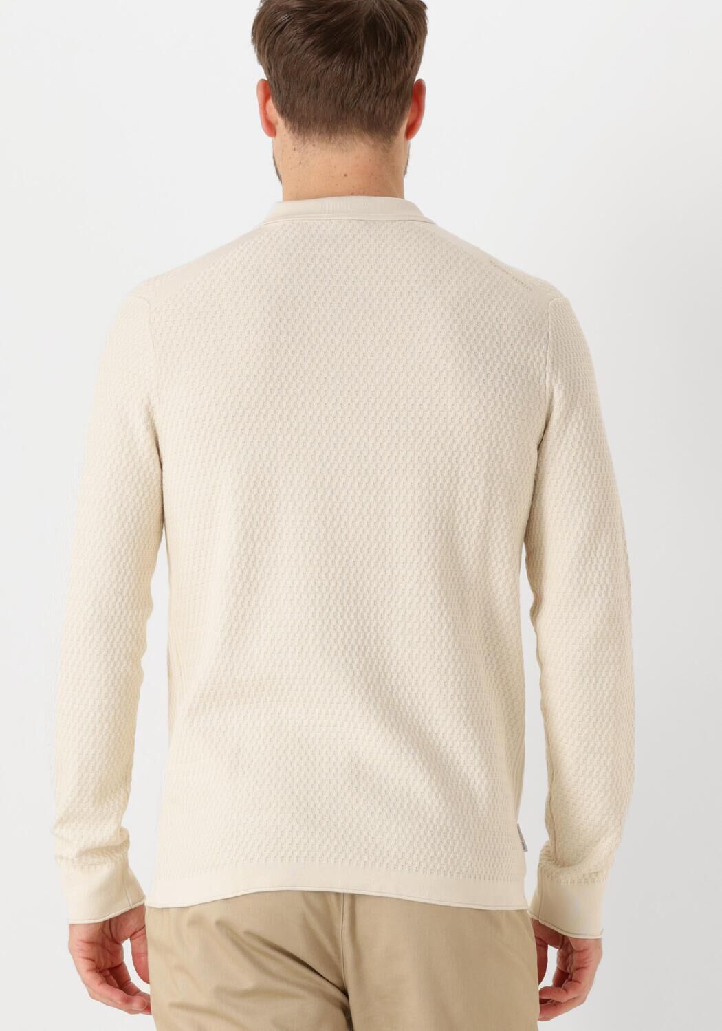 CAST IRON Heren Polo's & T-shirts Long Sleeve Polo Cotton Modal Beige