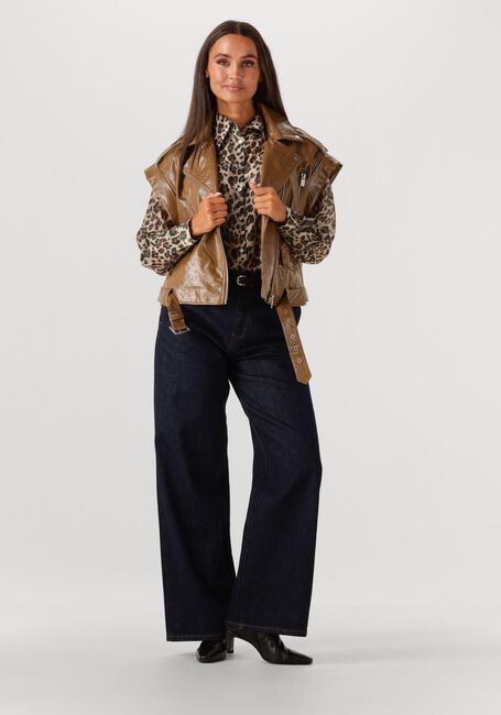 Donkerblauwe WITHBLACK Wijde broek WBLMILA HW WIDE DENIM PANT - large