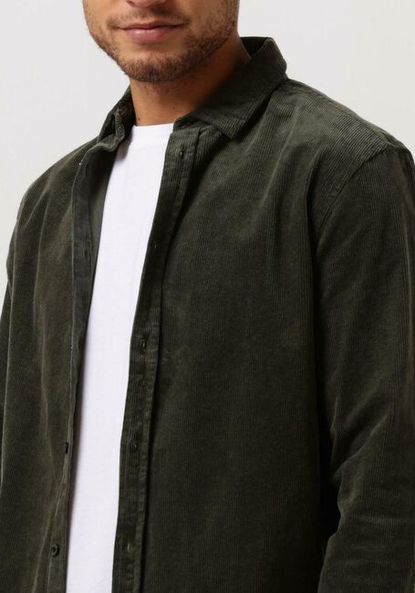 Donkergroene ANERKJENDT Overshirt AKLEIF CORDUROY SHIRT - large
