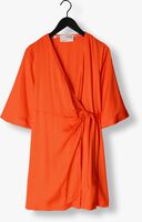 Oranje SELECTED FEMME Mini jurk SLFFRANZISKA 3/4 SHORT SATIN WRAP DRESS