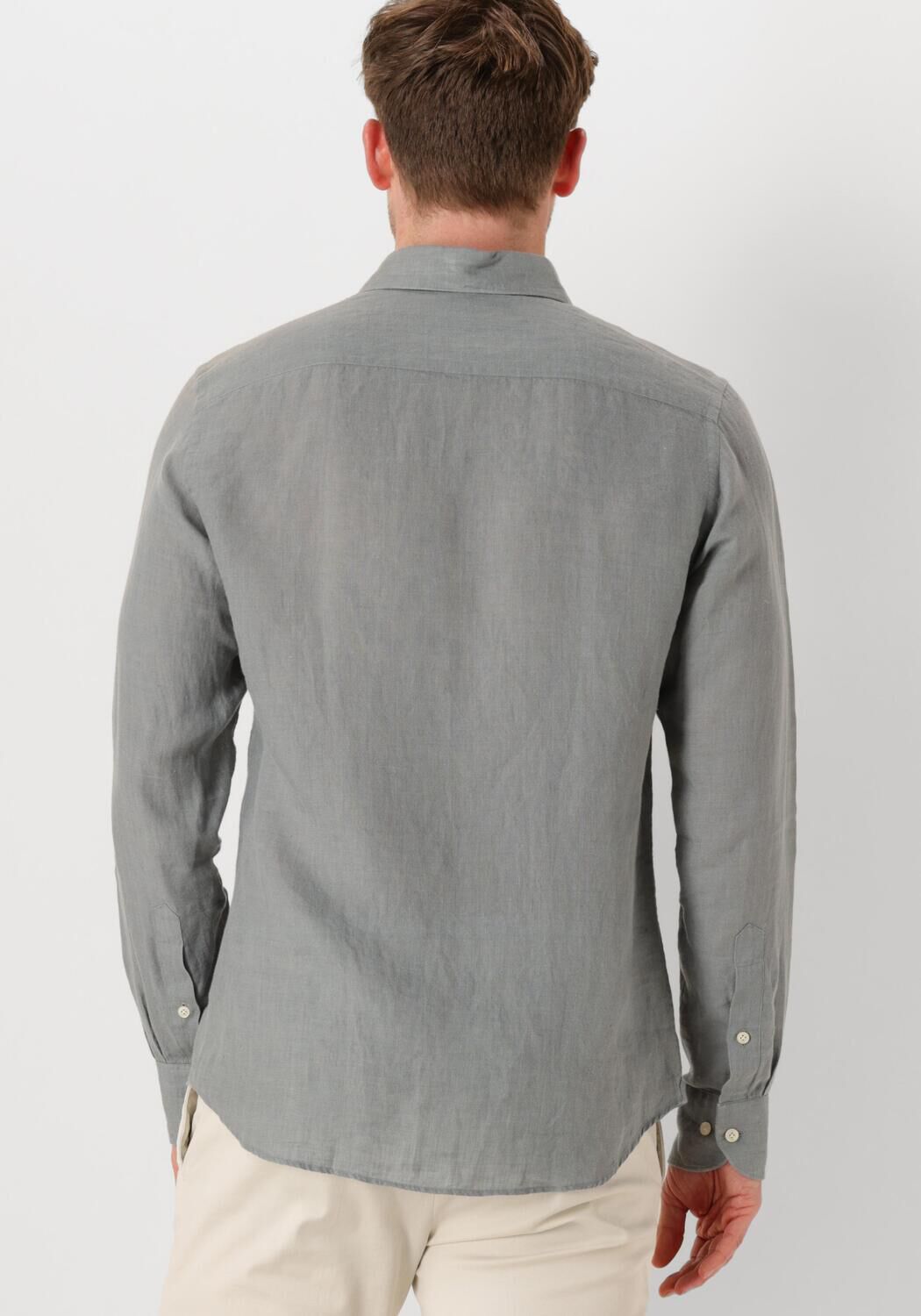PROFUOMO Heren Overhemden Shirt X-cutaway Linen Groen