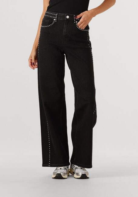 Donkergrijze Y.A.S. Wide jeans YASNOELLE HMW STUDDED JEANS - large