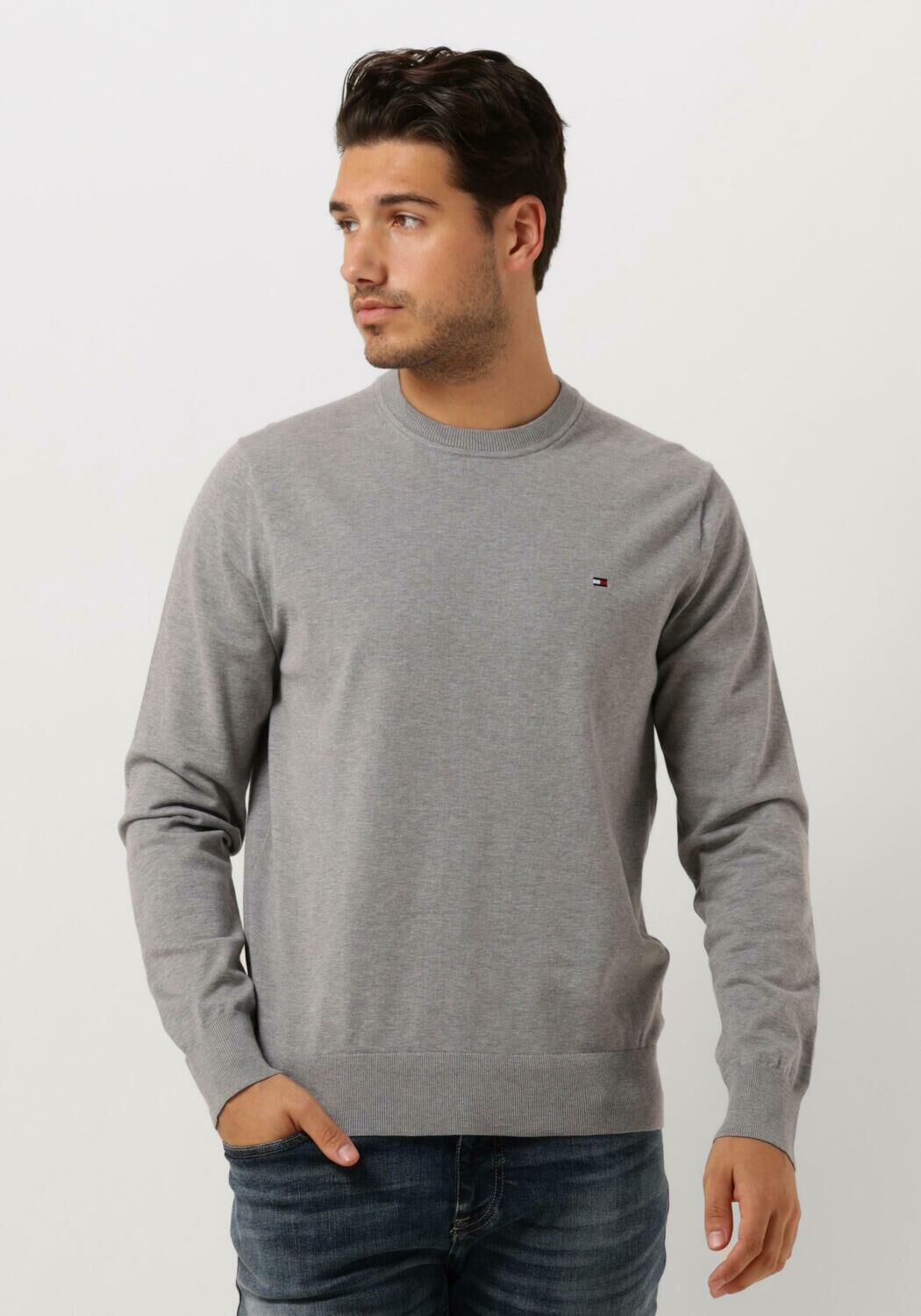 Grijze tommy hilfiger trui 2025