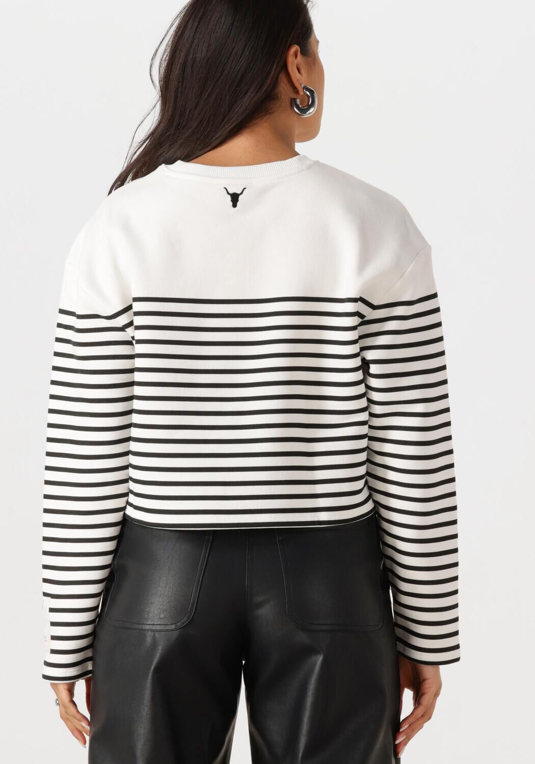 ALIX THE LABEL Dames Truien & Vesten Ladies Knitted Stripe Sweater Wit