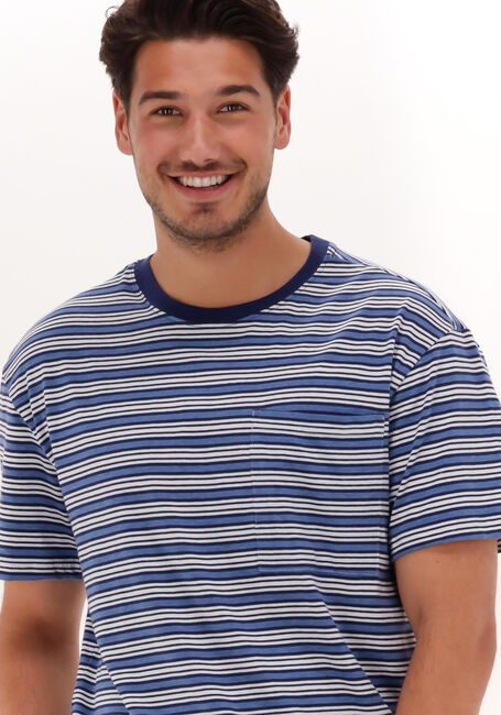 Blauwe ANERKJENDT T-shirt AKKIKKI BLUE STRIPE TEE - large