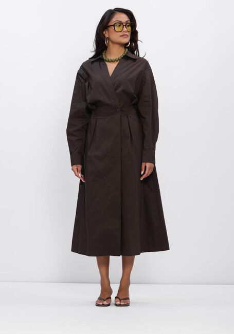 Bruine NEO NOIR Midi jurk OTTANA POPLIN DRESS - large