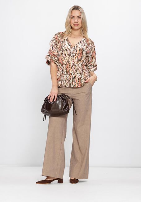 Zand STUDIO ANNELOES Wijde broek Lexie linen look trousers - large