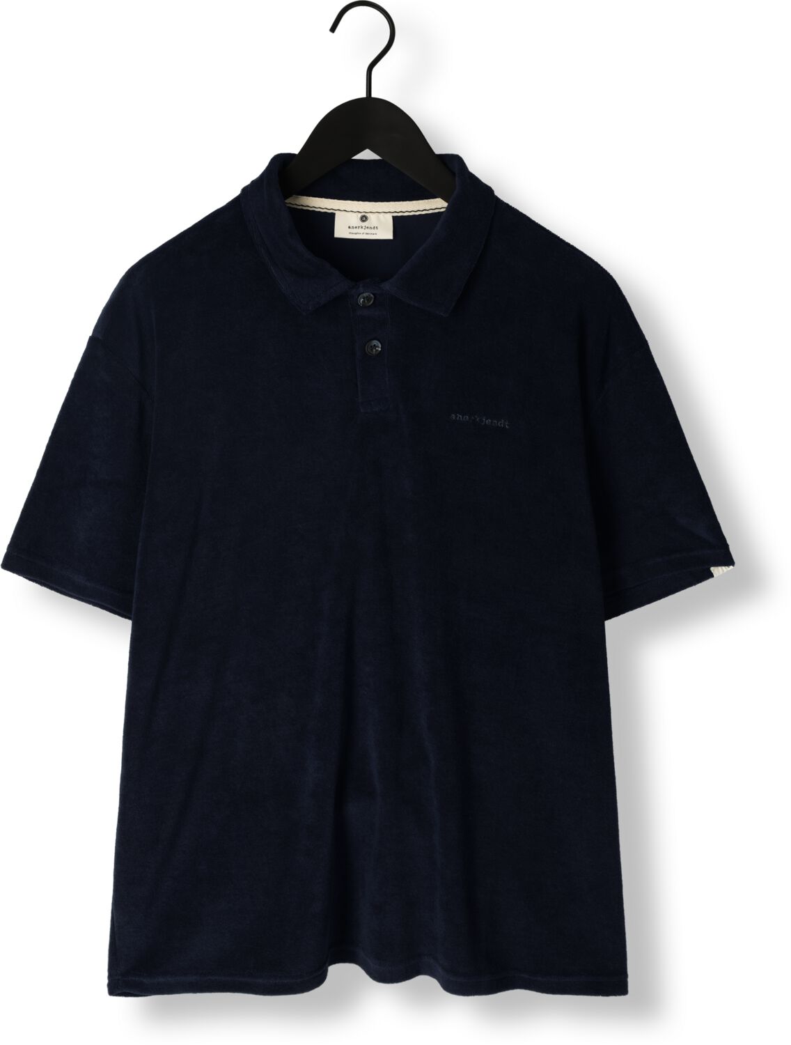 ANERKJENDT Heren Polo's & T-shirts Akkikki S s Frotte Polo Tee Donkerblauw