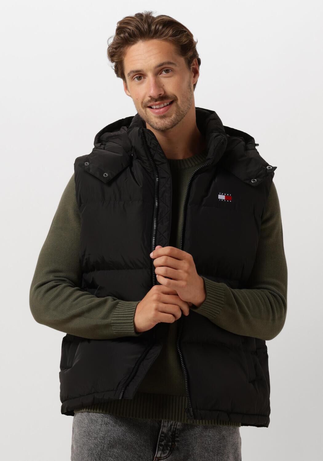 TOMMY JEANS Bodywarmer TJM ALASKA VEST Afneembare capuchon met trekkoord