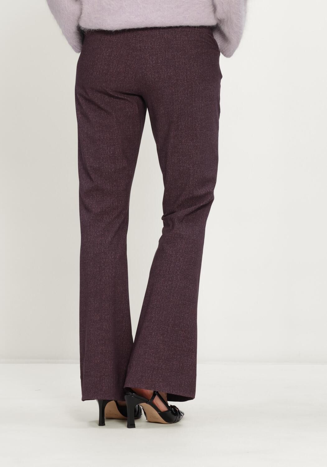 Bordeaux STUDIO ANNELOES Flared broek Flair herringbone trousers - large