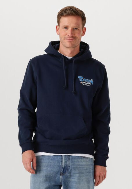 Donkerblauwe TOMMY JEANS Trui TJM REG FONT PLAY HOODIE EXT - large