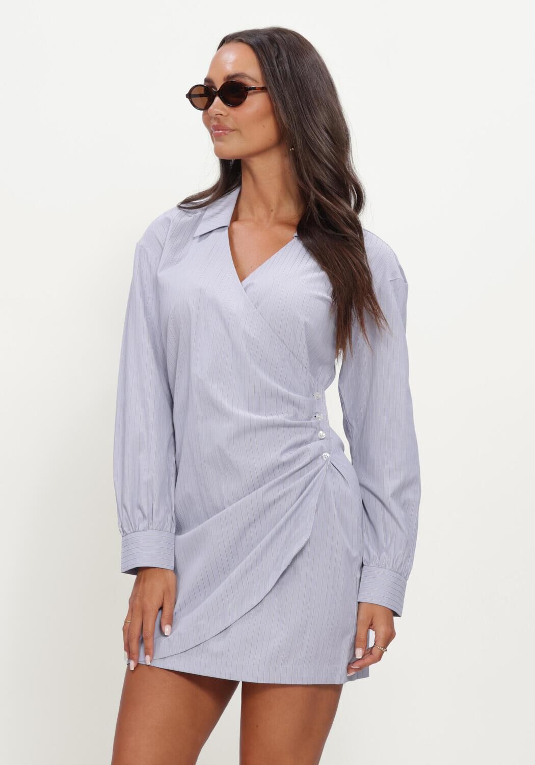Blauwe MODSTR&Ouml;M Jurken BRODIEMD DRESS - large