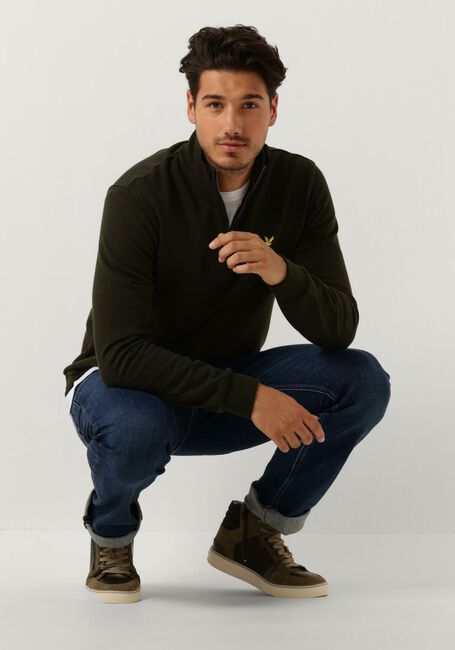 Groene LYLE & SCOTT Trui QUARTER ZIP SWEAT - large