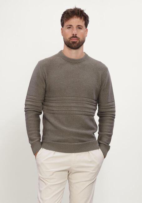 Groene GENTILUOMO Trui ROUND NECK LS - large