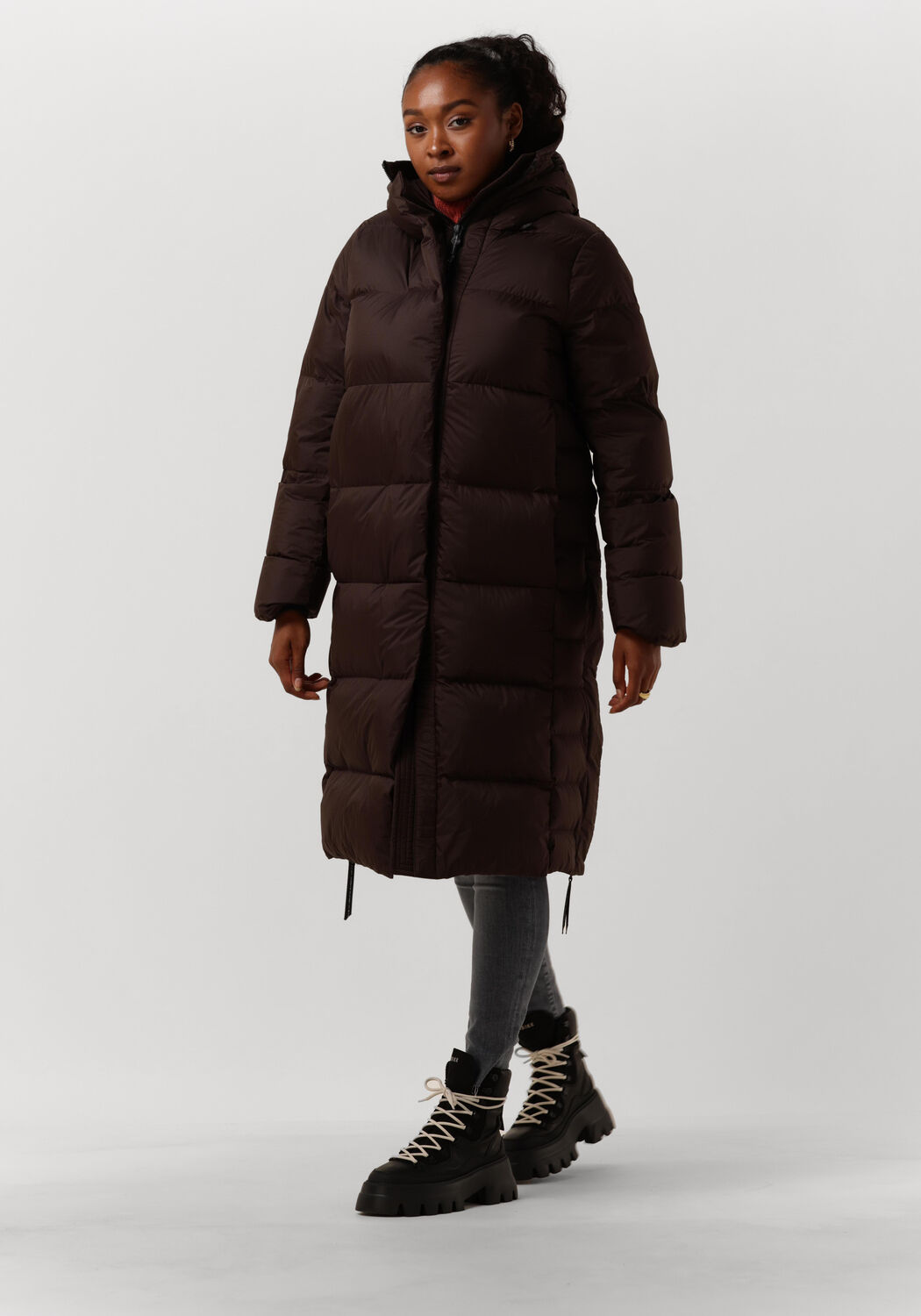 Bruine puffer jas store