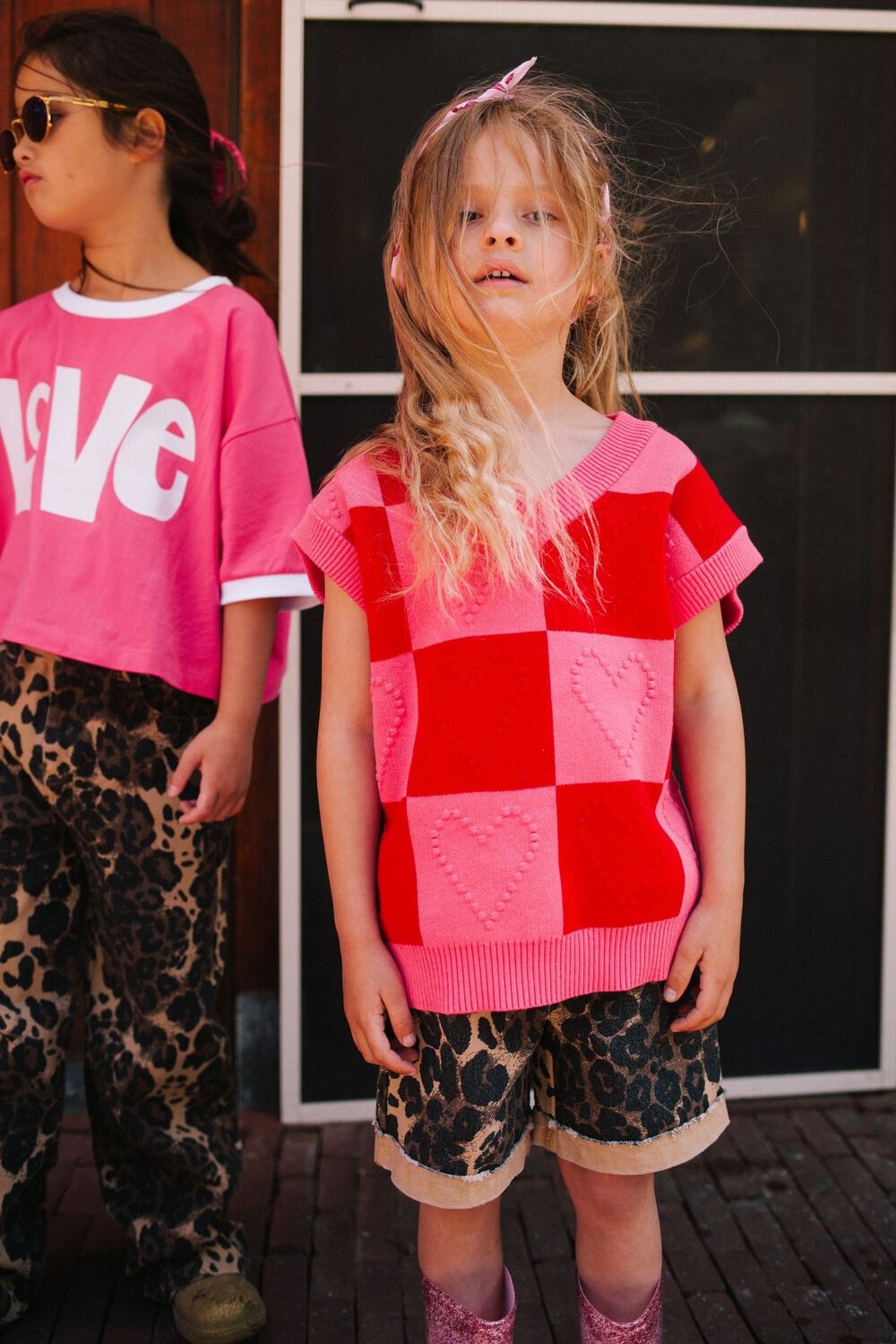 CALL ME FRANKIE Meisjes Truien & Vesten Knitted Heart Spencer Rood