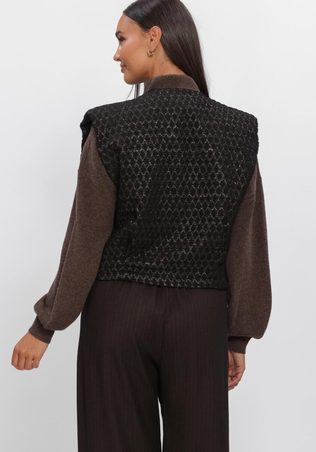 Zwarte BY-BAR Gilet MILO SPARKLE GILET - large