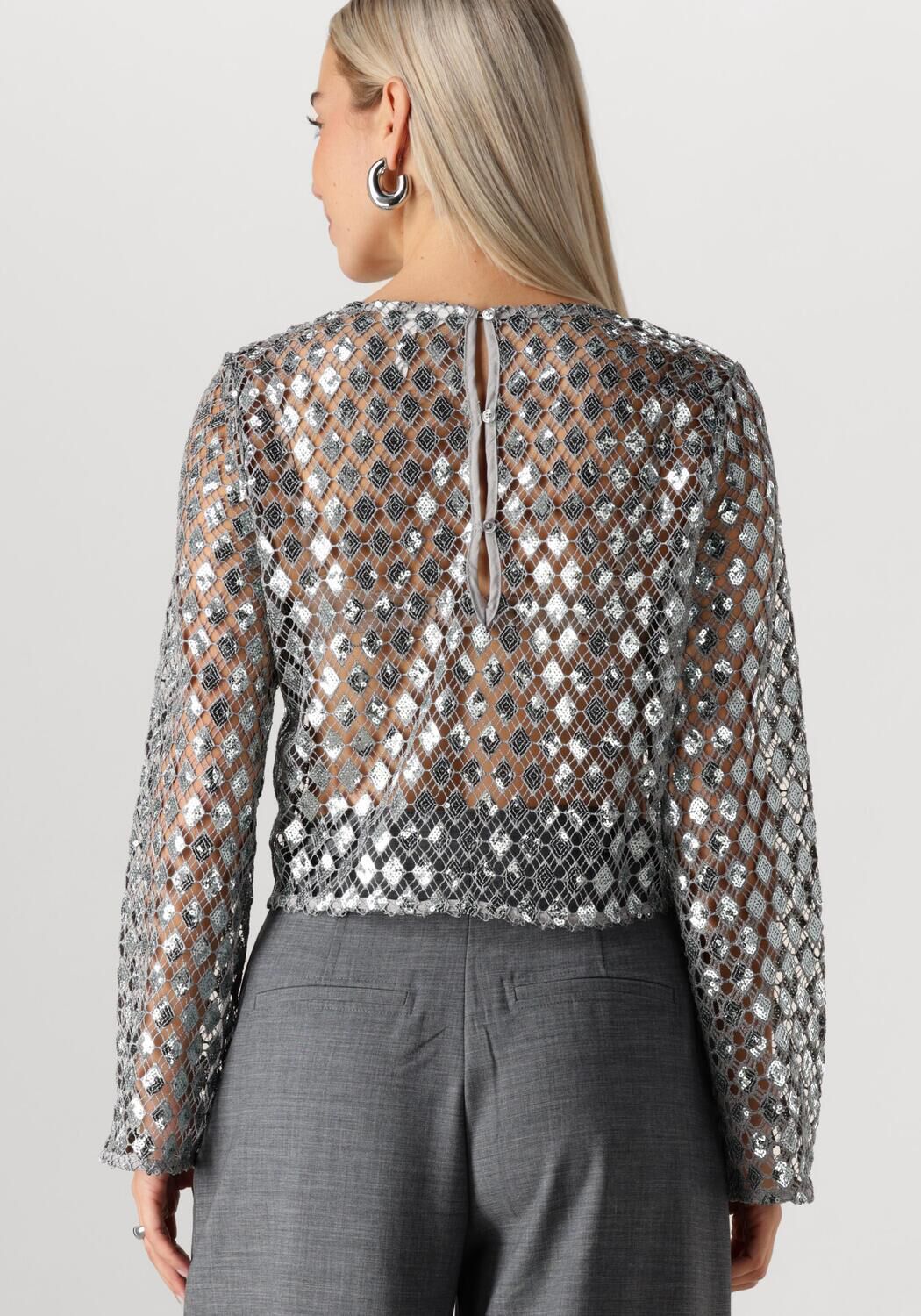 OBJECT Dames Tops & T-shirts Objgitte Lo L s Top 136 Zilver