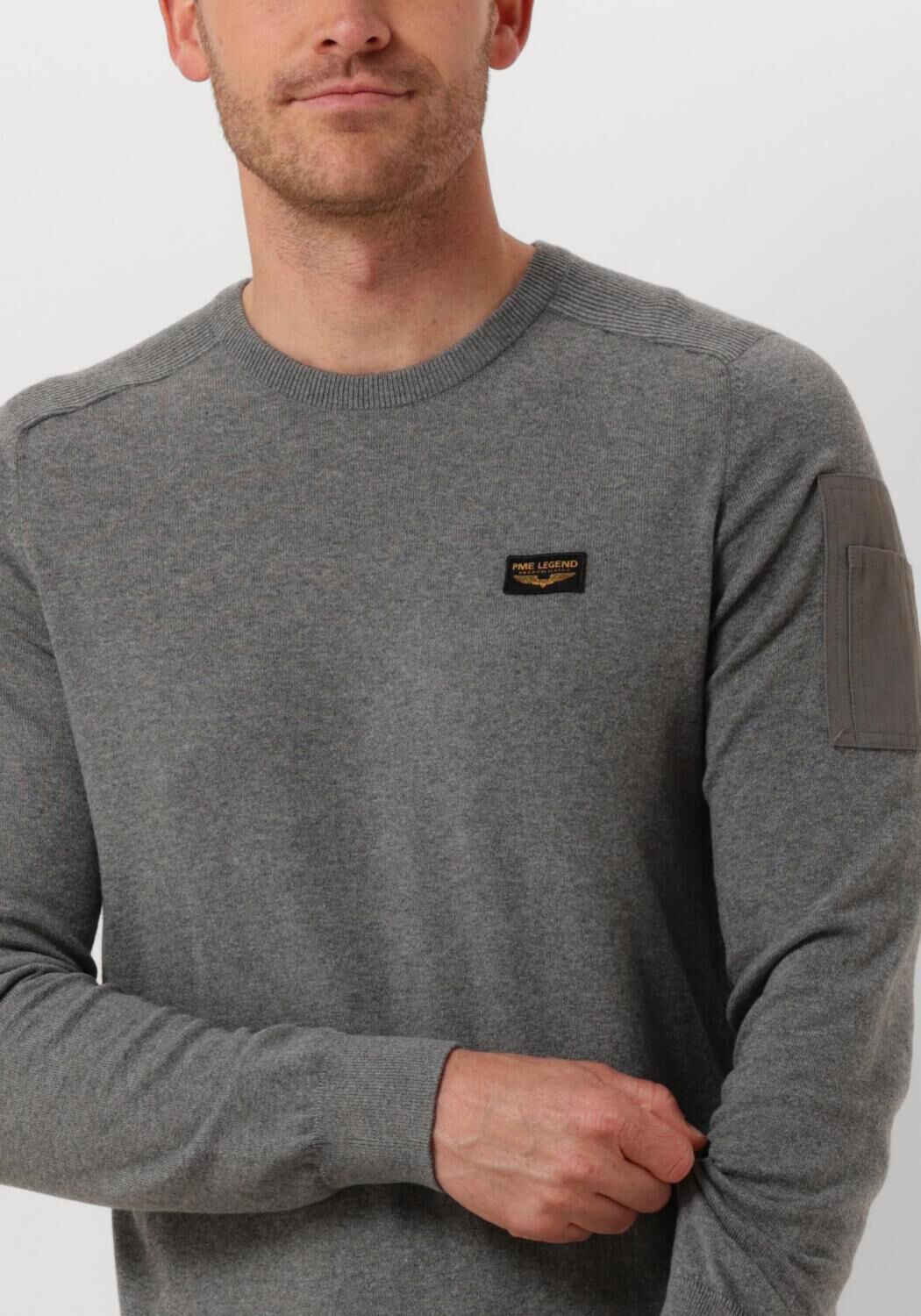 PME LEGEND Heren Truien & Vesten R-neck American Classic Knit Grijs