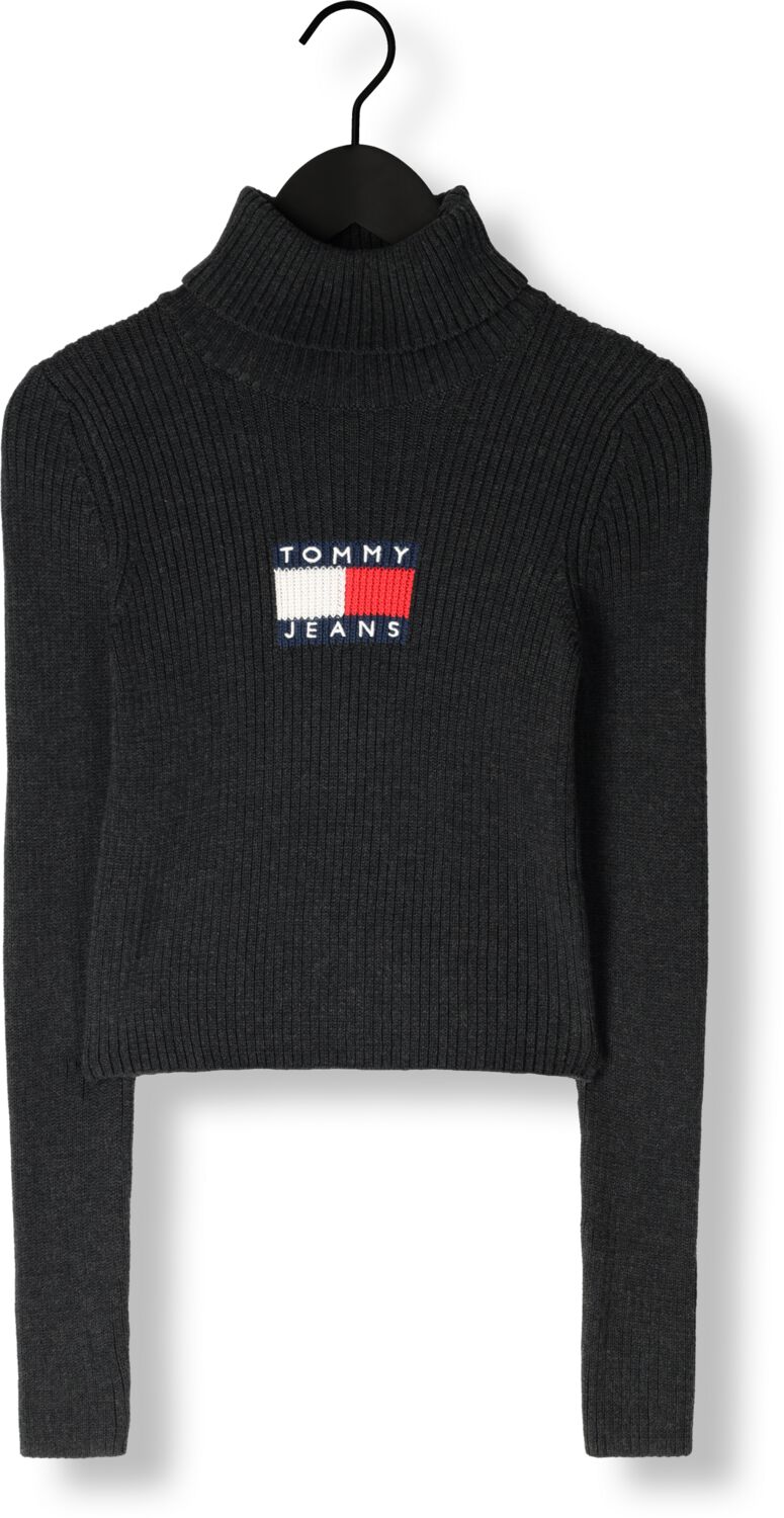 TOMMY JEANS Dames Truien & Vesten Tjw Melange Trtlnck Flag Sweater Zwart