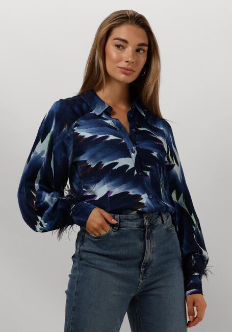 Blauwe POM AMSTERDAM Blouses FEATHERS BLUE - large