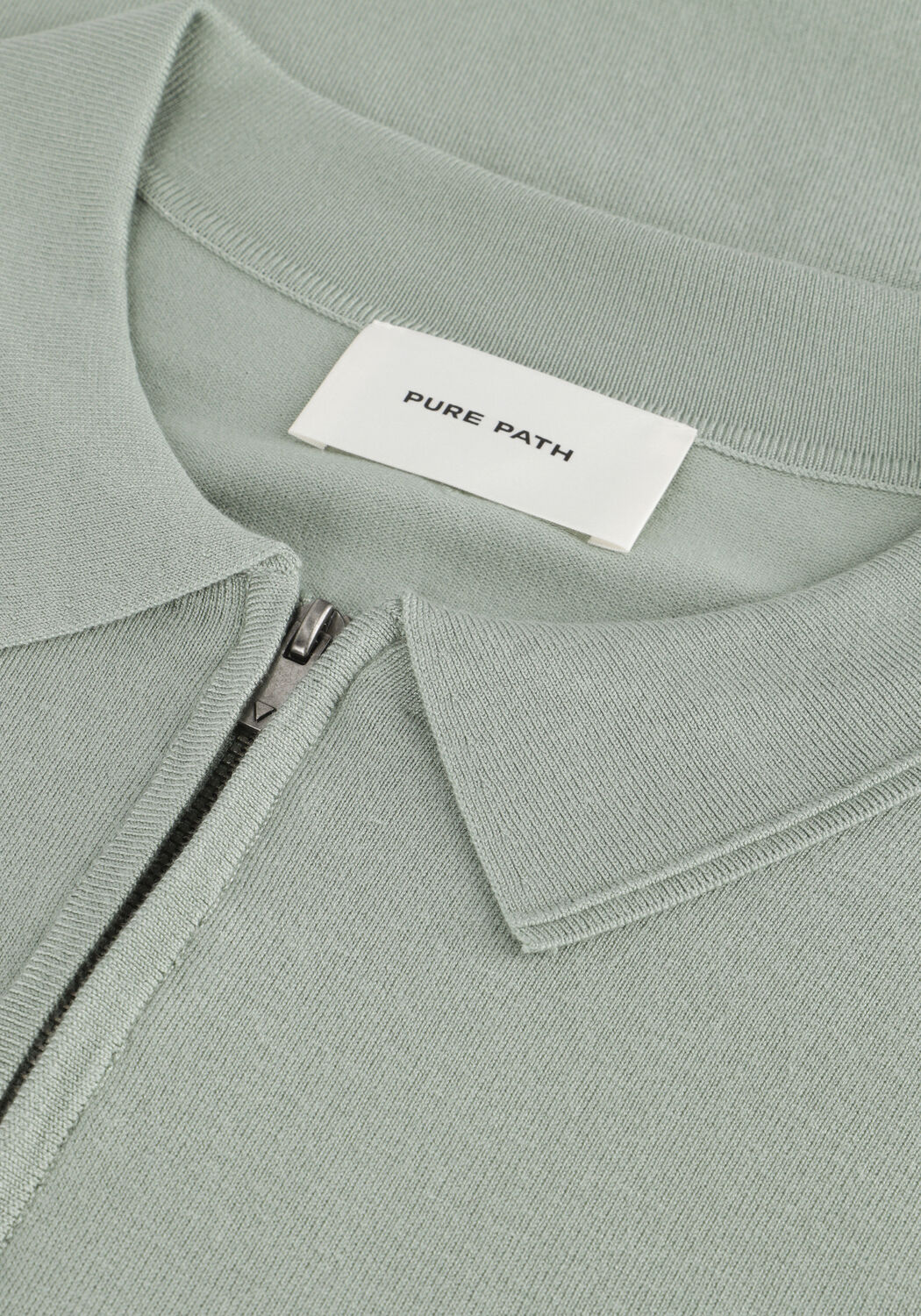 Groene PURE PATH Polo REGULAR FIT POLO SS HALF ZIP KNITWEAR - large