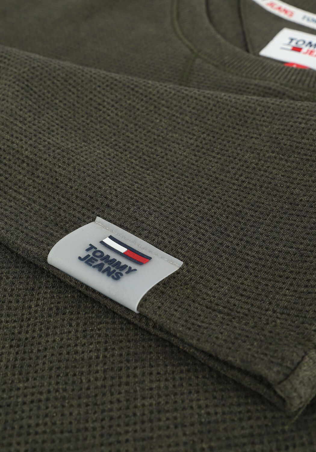 Olijf TOMMY JEANS Trui TJM WAFFLE SNIT - large