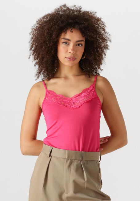 Fuchsia JANSEN AMSTERDAM Top ALORA HEMDJE TC 103 SPAGHETTI WITH LACE - large