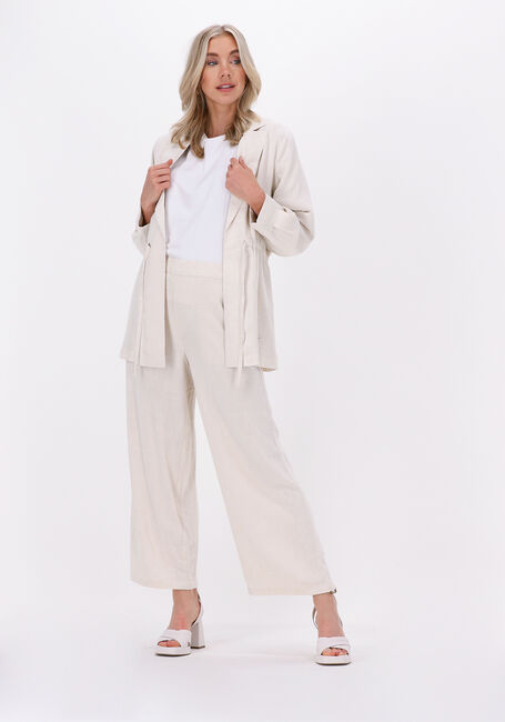 Beige MSCH COPENHAGEN Wijde broek MARIET ANKLE PANTS - large