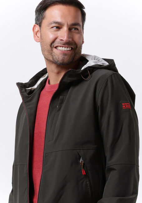 Groene SCOTCH & SODA Jack CLASSIC HOODED SHORT SOFT-SHELL NYLON JACKET - large