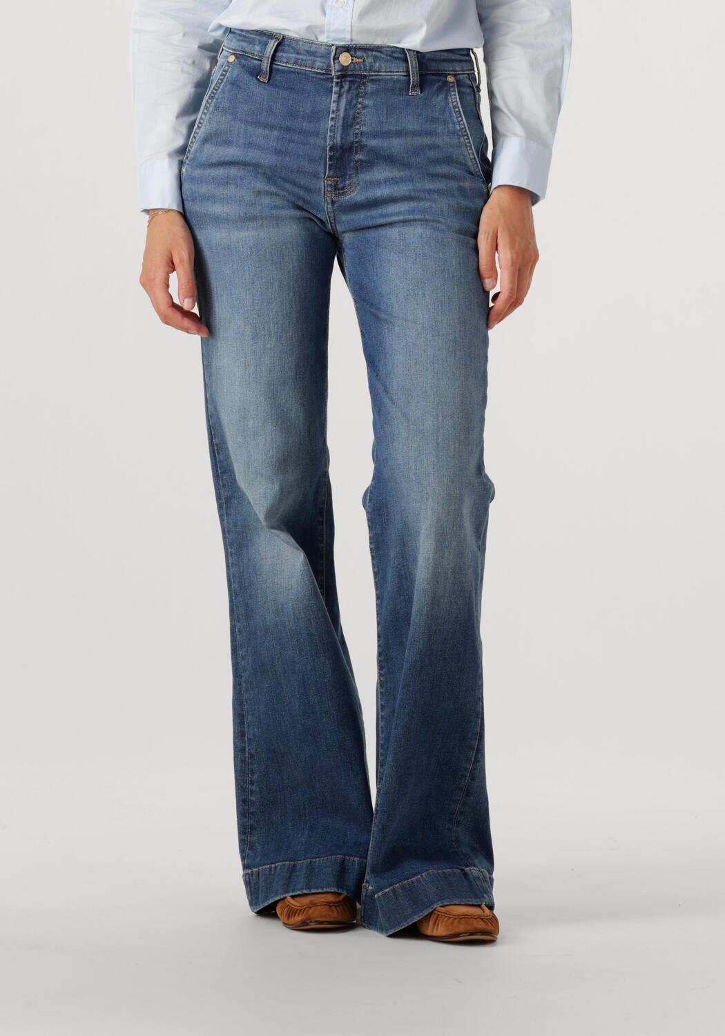 7 FOR ALL MANKIND Dames Jeans Modern Dojo Trouser Royalty With Carpenter Details Blauw