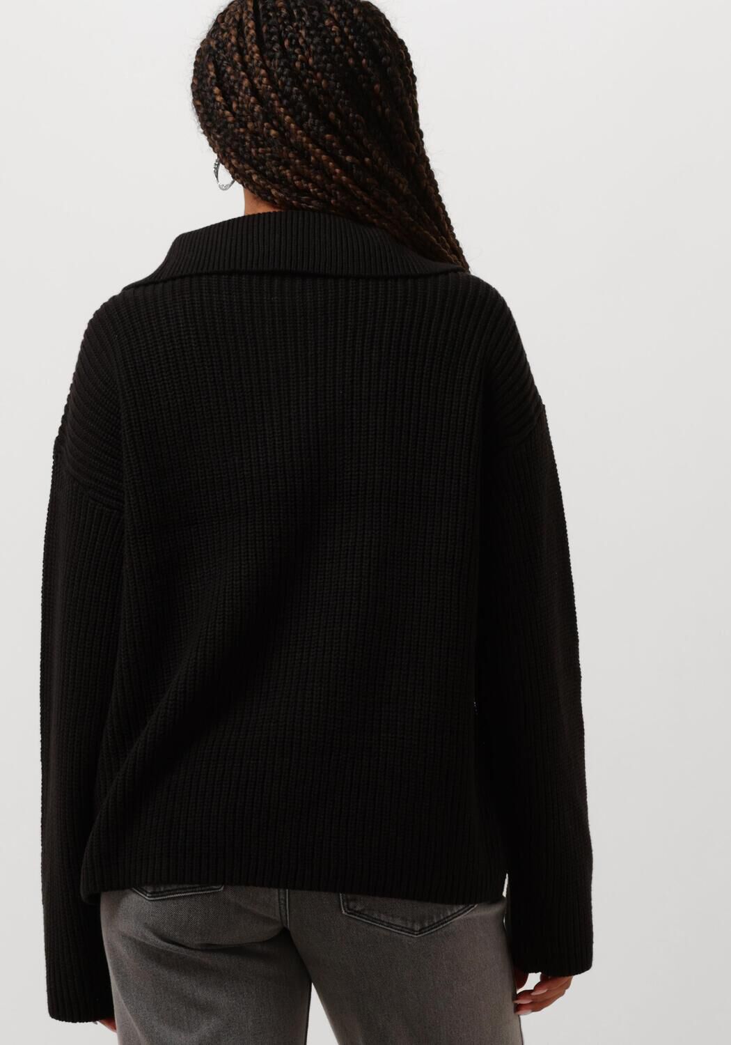 SELECTED FEMME Dames Truien & Vesten Slfbloomie Ls Knit Half Zip Zwart