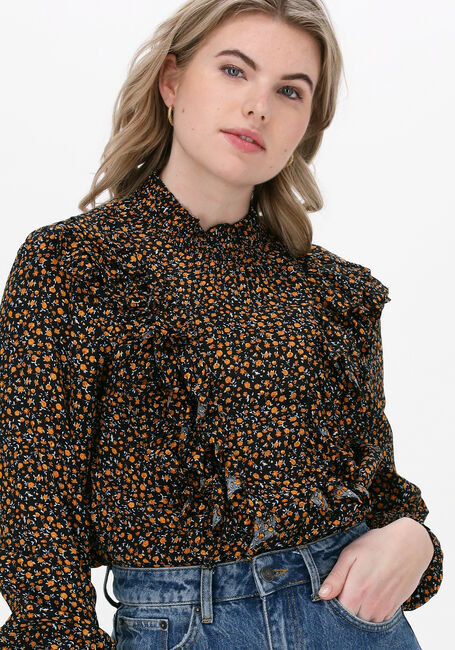 Oranje COLOURFUL REBEL Blouses BINA SMALL FLORAL BOHO RUFFLE BLOUSE - large