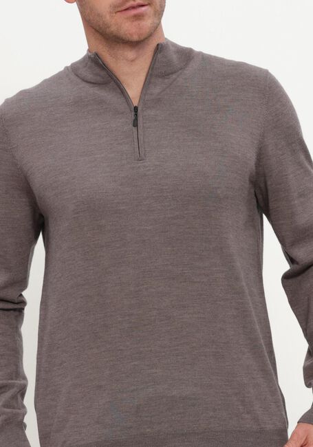Taupe STEFANO LAURAN Trui HALF ZIP MERINO - large